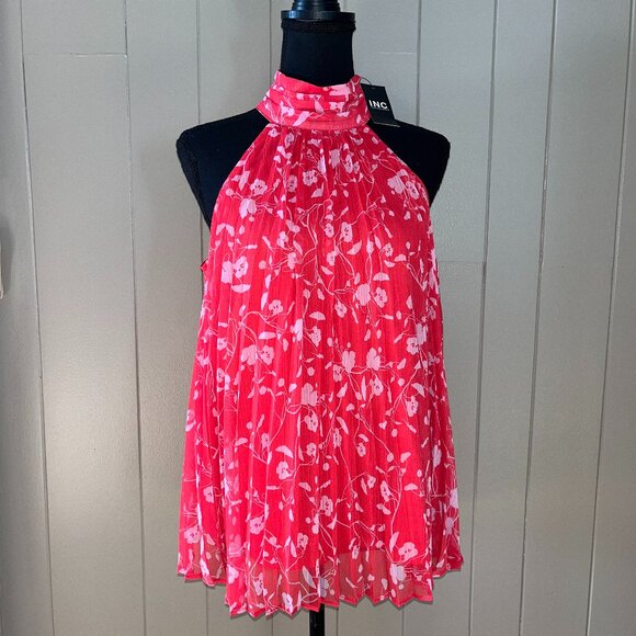 I.N.C. International Concepts Tops - INC International Concepts - Bold & Breezy INC Pink Floral Halter – Size M